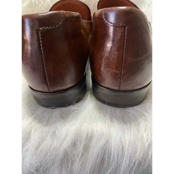 Olf & Sherherd Mens Brown Leather Penny Loafers Size 9.5M Classic Slip-On Dress - Picture 4 of 8